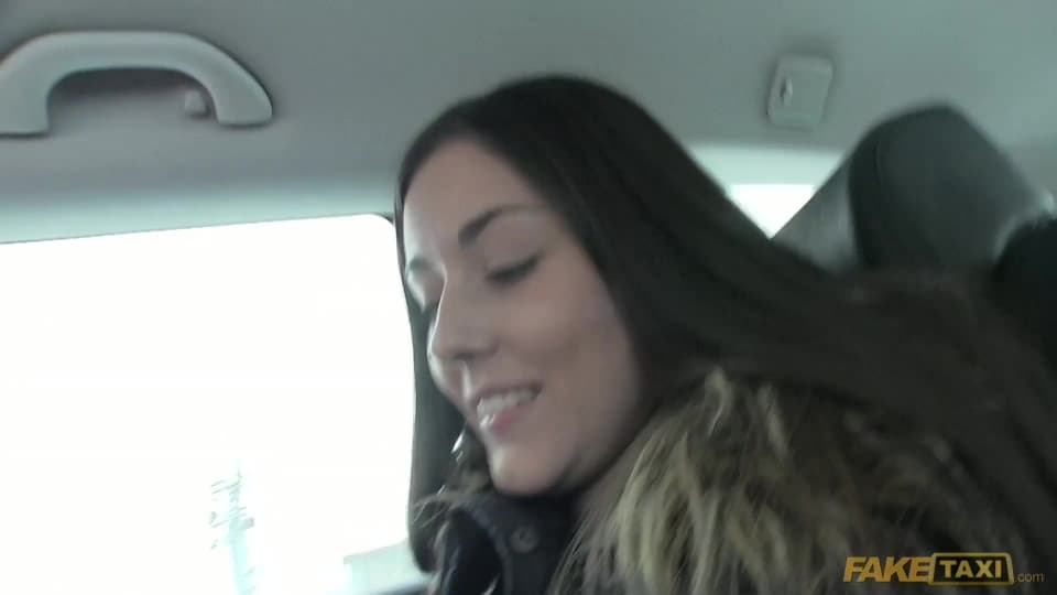 Yellow Taxi Cab Sex - This brunette wants to fuck the taxi man - PornDig.com